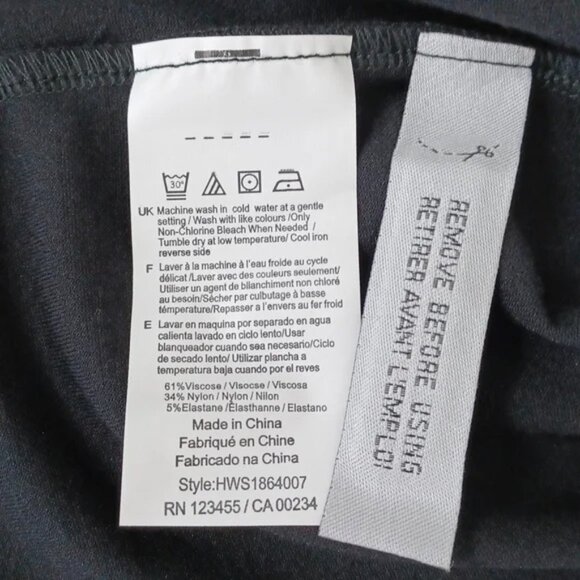 ✨3/$25✨  NWT - Halston Black Stretch Faux Wrap Skirt - M - Picture 7 of 8